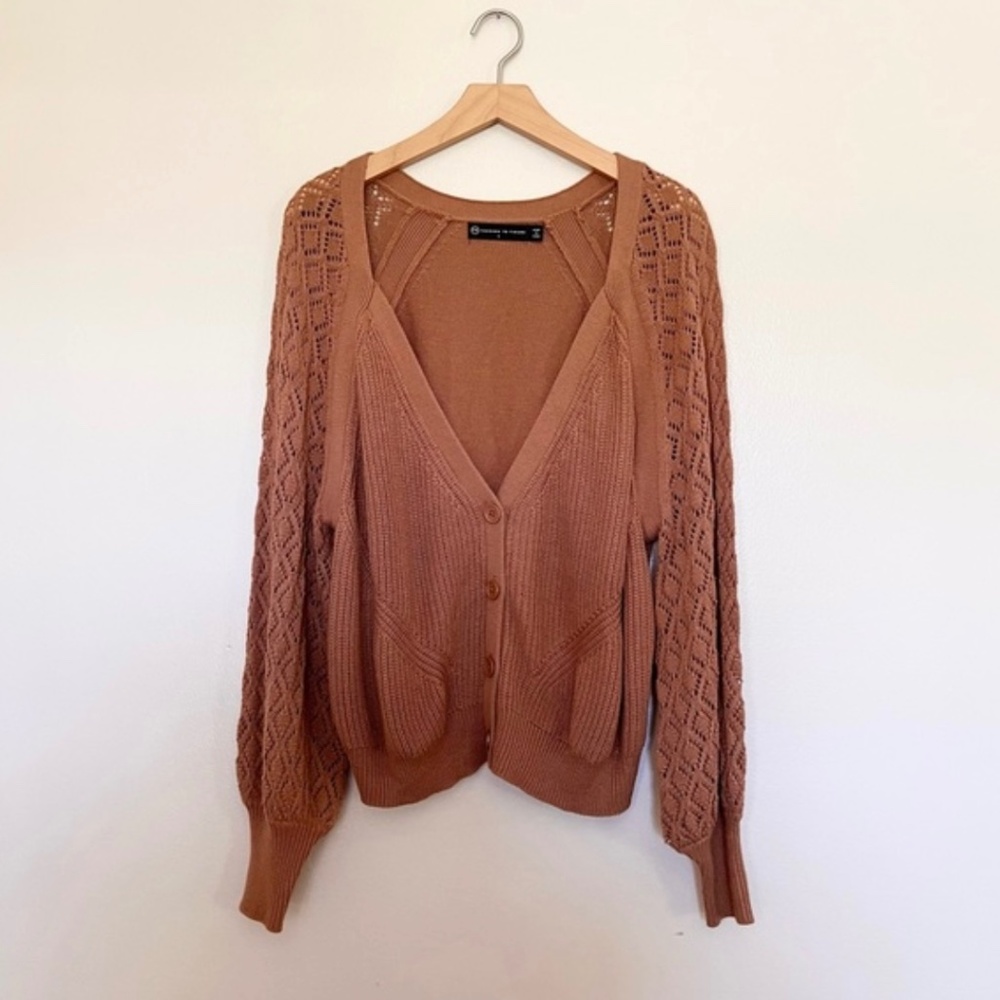 FTF brown cardigan NWT
